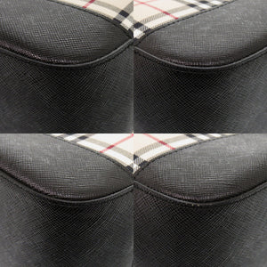 新品同様 バーバリー ノバチェック キャンバス ベージュ ハンドバッグ 1104【中古】BURBERRY
