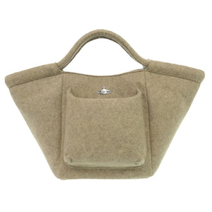 美品 ヴィヴィアンウエストウッド V.M.MOON ムーン ウールハンドバッグ 3202V-0 ベージュ 1108【中古】Vivienne Westwood