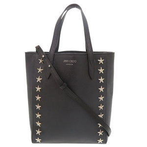 ジミーチュウ ブリア トート スタースタッズ レザー ブラック 2WAY トートバッグ ショルダーバッグ 黒 1109【中古】JIMMY CHOO
