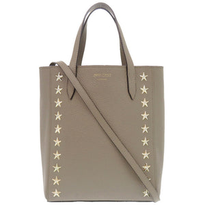 美品 ジミーチュウ 2WAY スタースタッズ レザー グレージュ ハンドバッグ 1110【中古】JIMMY CHOO