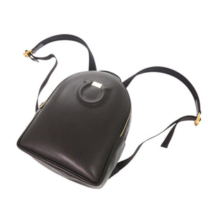 新品同様 サルヴァトーレフェラガモ ガンチーニ レザー ブラック リュック デイパック 黒 1112【中古】Salvatore Ferragamo