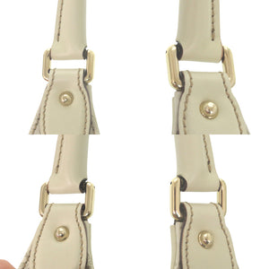 美品 グッチ グッチシマ ニュージャッキー 145819 002122レザー アイボリー ゴールド金具 ショルダーバッグ 1115【中古】GUCCI