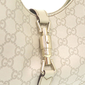 美品 グッチ グッチシマ ニュージャッキー 145819 002122レザー アイボリー ゴールド金具 ショルダーバッグ 1115【中古】GUCCI