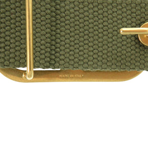 新品同様 ヴァレンティノ Vロゴ TY0T0R45TIB キャンバス アーミー グリーン ベルト 1122【中古】VALENTINO メンズ