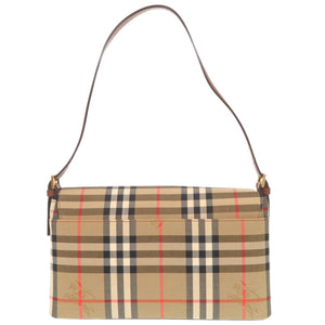 新品同様 バーバリー ヴィンテージ チェック シャドーホース キャンバス レザー ベージュ ブラウン ワンショルダーバッグ ショルダーバッグ 1213【中古】BURBERRY