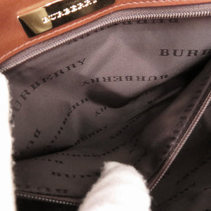 新品同様 バーバリー ヴィンテージ チェック シャドーホース キャンバス レザー ベージュ ブラウン ワンショルダーバッグ ショルダーバッグ 1213【中古】BURBERRY