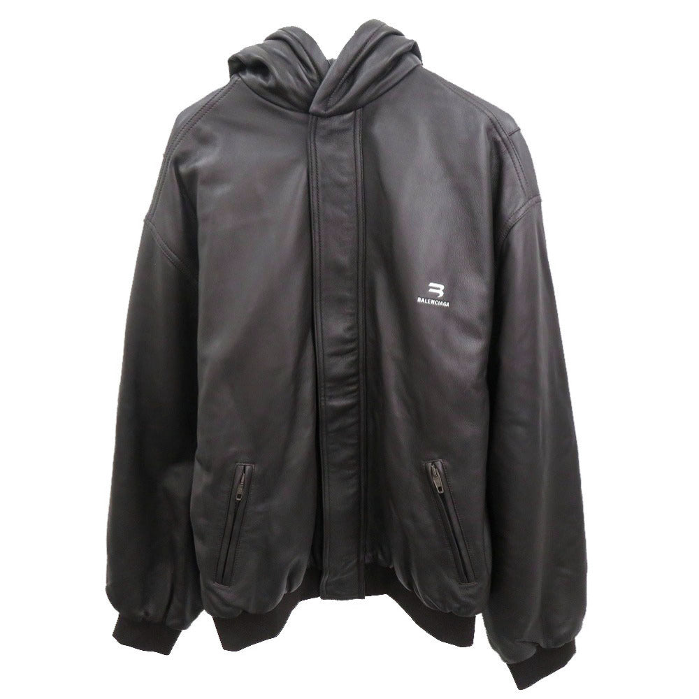新品同様 バレンシアガ Taxi Blouson フーデッド タクシーブルゾン サイズ44 レザー ブラウン ブルゾン ジャケット 1214【中古】BALENCIAGA メンズ