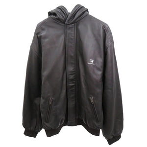 新品同様 バレンシアガ Taxi Blouson フーデッド タクシーブルゾン サイズ44 レザー ブラウン ブルゾン ジャケット 1214【中古】BALENCIAGA メンズ