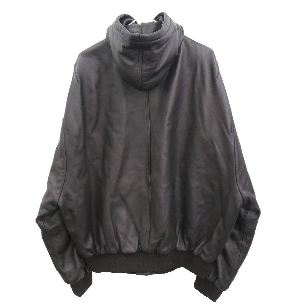 新品同様 バレンシアガ Taxi Blouson フーデッド タクシーブルゾン サイズ44 レザー ブラウン ブルゾン ジャケット 1214【中古】BALENCIAGA メンズ