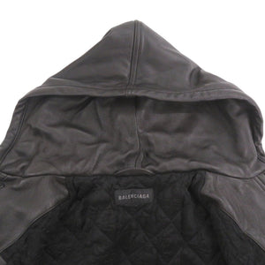 新品同様 バレンシアガ Taxi Blouson フーデッド タクシーブルゾン サイズ44 レザー ブラウン ブルゾン ジャケット 1214【中古】BALENCIAGA メンズ