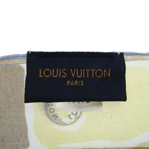 美品 ルイ ヴィトン エトール トランク M70744 コットン ダミエアズール ピンク ブルー イエロー ショール LV 1224【中古】LOUIS VUITTON