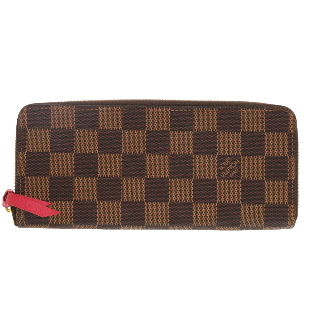 新品同様 ルイ ヴィトン ダミエ ポルトフォイユ クレマンス N60534 ダミエキャンバス ブラウン 長財布 LV 1228【中古】LOUIS VUITTON