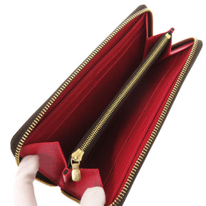 新品同様 ルイ ヴィトン ダミエ ポルトフォイユ クレマンス N60534 ダミエキャンバス ブラウン 長財布 LV 1228【中古】LOUIS VUITTON