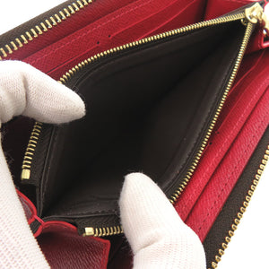 新品同様 ルイ ヴィトン ダミエ ポルトフォイユ クレマンス N60534 ダミエキャンバス ブラウン 長財布 LV 1228【中古】LOUIS VUITTON