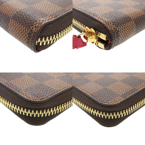 新品同様 ルイ ヴィトン ダミエ ポルトフォイユ クレマンス N60534 ダミエキャンバス ブラウン 長財布 LV 1228【中古】LOUIS VUITTON