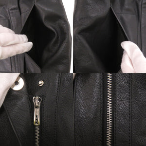 新品同様 エルメス セリエボタン カシミヤ ヤギ革 ブラック ノースリーブベスト 1229【中古】HERMES