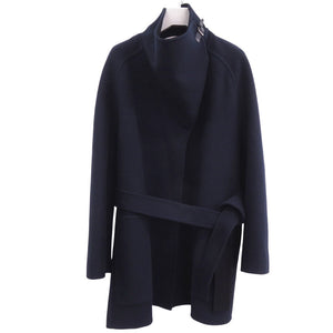 新品同様 エルメス ブランケットコート 4E0104DB カシミヤ ネイビー アウター 1230【中古】HERMES
