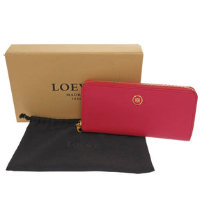 未使用 ロエベ アナグラム レザー レッド 長財布 赤 1240【中古】LOEWE