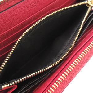 未使用 ロエベ アナグラム レザー レッド 長財布 赤 1240【中古】LOEWE