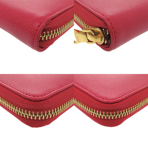 未使用 ロエベ アナグラム レザー レッド 長財布 赤 1240【中古】LOEWE