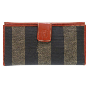 美品 フェンディ ペカン Wホック 二つ折り長財布 2804 1339 B078 レザー ゴールド ブラウン 1241【中古】FENDI