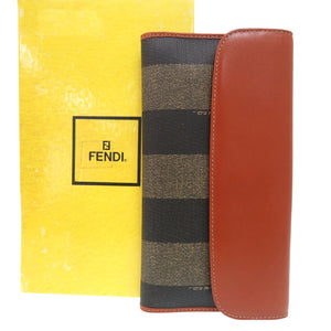 美品 フェンディ ペカン Wホック 二つ折り長財布 2804 1339 B078 レザー ゴールド ブラウン 1241【中古】FENDI