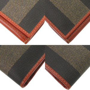 美品 フェンディ ペカン Wホック 二つ折り長財布 2804 1339 B078 レザー ゴールド ブラウン 1241【中古】FENDI