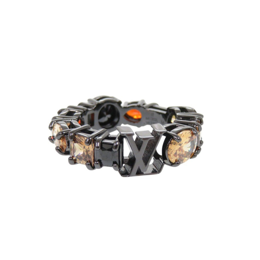 新品同様 ルイ ヴィトン M1202L 19号 メタル カラーストーン ブラック リング 指輪 黒 LV 1243【中古】LOUIS VUITTON