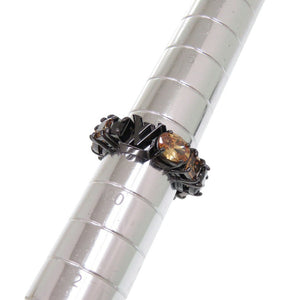 新品同様 ルイ ヴィトン M1202L 19号 メタル カラーストーン ブラック リング 指輪 黒 LV 1243【中古】LOUIS VUITTON
