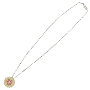 美品 シャネル ココマーク フラワーモチーフ 04P メタル シルバー ネックレス 1253【中古】CHANEL