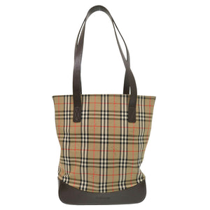 バーバリー ノバチェック トートバッグ ナイロン ブラウン 1275【中古】BURBERRY