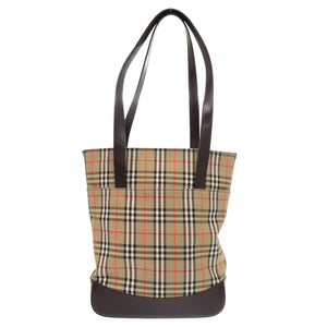 バーバリー ノバチェック トートバッグ ナイロン ブラウン 1275【中古】BURBERRY