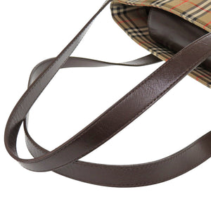 バーバリー ノバチェック トートバッグ ナイロン ブラウン 1275【中古】BURBERRY