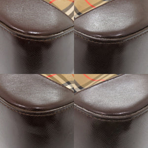 バーバリー ノバチェック トートバッグ ナイロン ブラウン 1275【中古】BURBERRY