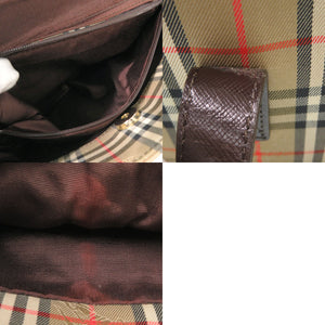バーバリー ノバチェック トートバッグ ナイロン ブラウン 1275【中古】BURBERRY