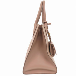 美品 プラダ モノクローム 1BA155 サフィアーノレザー ピンクベージュ 2WAYハンドバッグ 1277【中古】PRADA