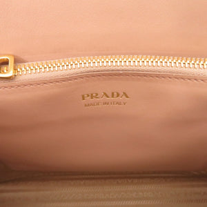 美品 プラダ モノクローム 1BA155 サフィアーノレザー ピンクベージュ 2WAYハンドバッグ 1277【中古】PRADA