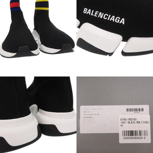新品同様 バレンシアガ SPEED 2.0 スニーカー ファブリック ストライプ ラバー ブラック 1280【中古】BALENCIAGA