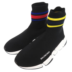 新品同様 バレンシアガ SPEED 2.0 スニーカー ファブリック ストライプ ラバー ブラック 1280【中古】BALENCIAGA