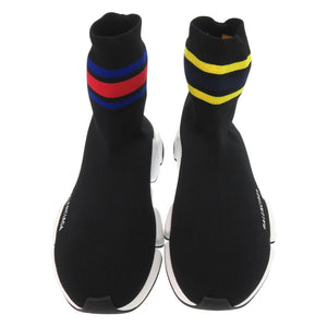 新品同様 バレンシアガ SPEED 2.0 スニーカー ファブリック ストライプ ラバー ブラック 1280【中古】BALENCIAGA