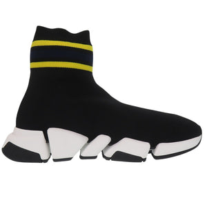 新品同様 バレンシアガ SPEED 2.0 スニーカー ファブリック ストライプ ラバー ブラック 1280【中古】BALENCIAGA