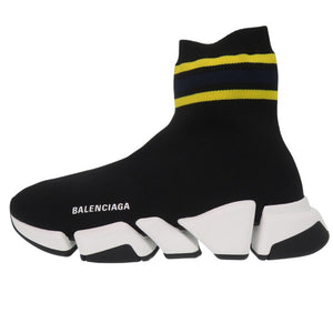 新品同様 バレンシアガ SPEED 2.0 スニーカー ファブリック ストライプ ラバー ブラック 1280【中古】BALENCIAGA
