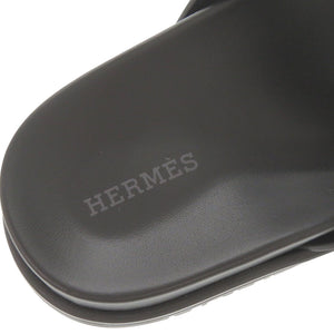 未使用品 エルメス エディット サイズ37 レザー ブラック サンダル 黒 1289【中古】HERMES レディース