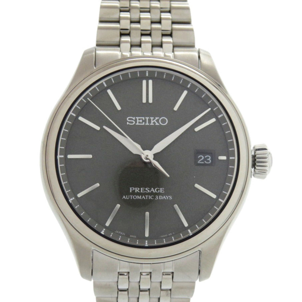 新品同様 セイコー プレザージュSARX123 自動巻き 腕時計 SS グレー 1307【中古】SEIKO
