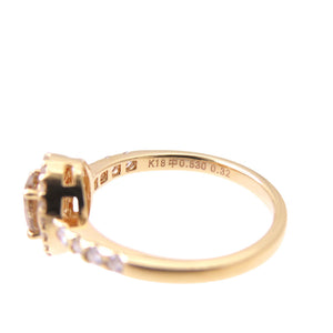 美品 オーバルカットダイヤ0.53ct ダイヤ0.32ct k18PG リング ピンクゴールド/ダイヤモンド 11号 2.8g 指輪 ジュエリー 1316【中古】 レディース