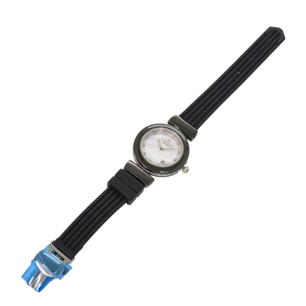 未使用 シャリオール AE33CB.173.003 ホワイトシェル文字盤 SS ラバー ブラック クオーツ 腕時計 1336【中古】CHARRIOL