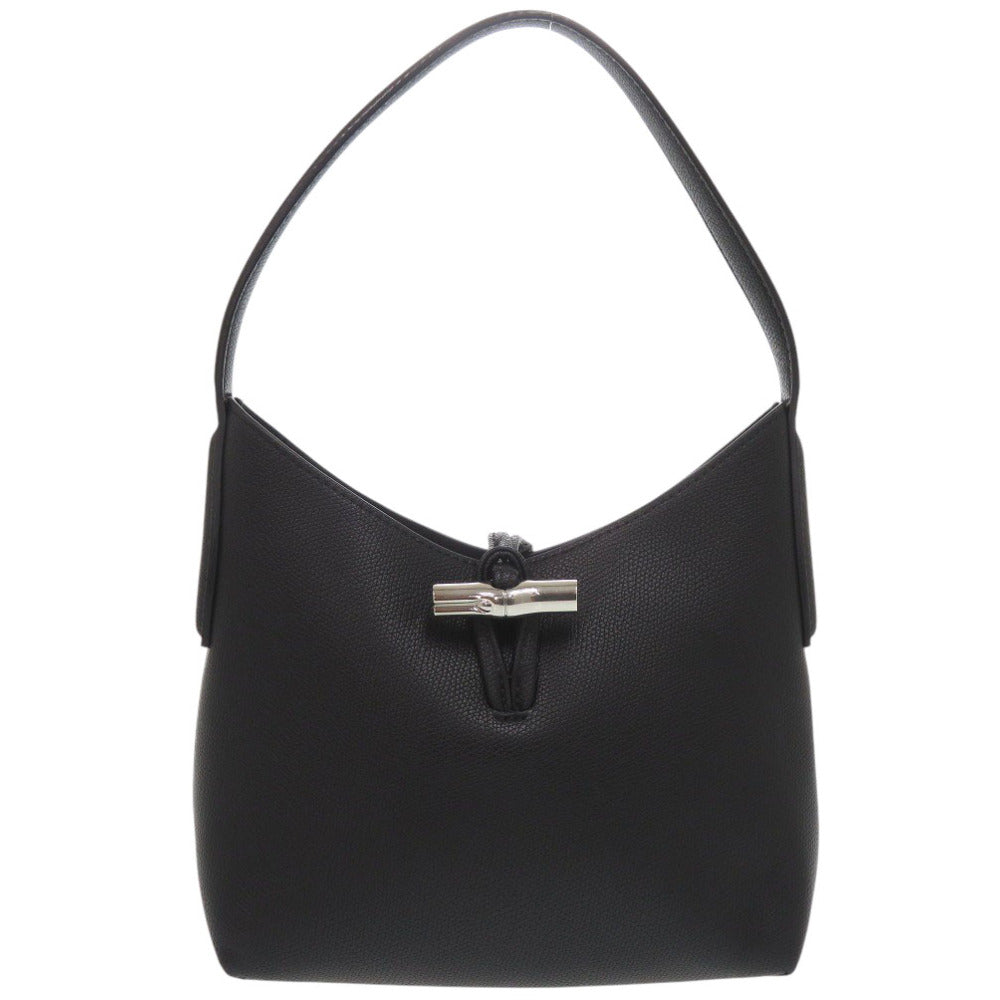 新品同様 ロンシャン ロゾ レザー ブラック ハンドバッグ 黒 1342【中古】Longchamp