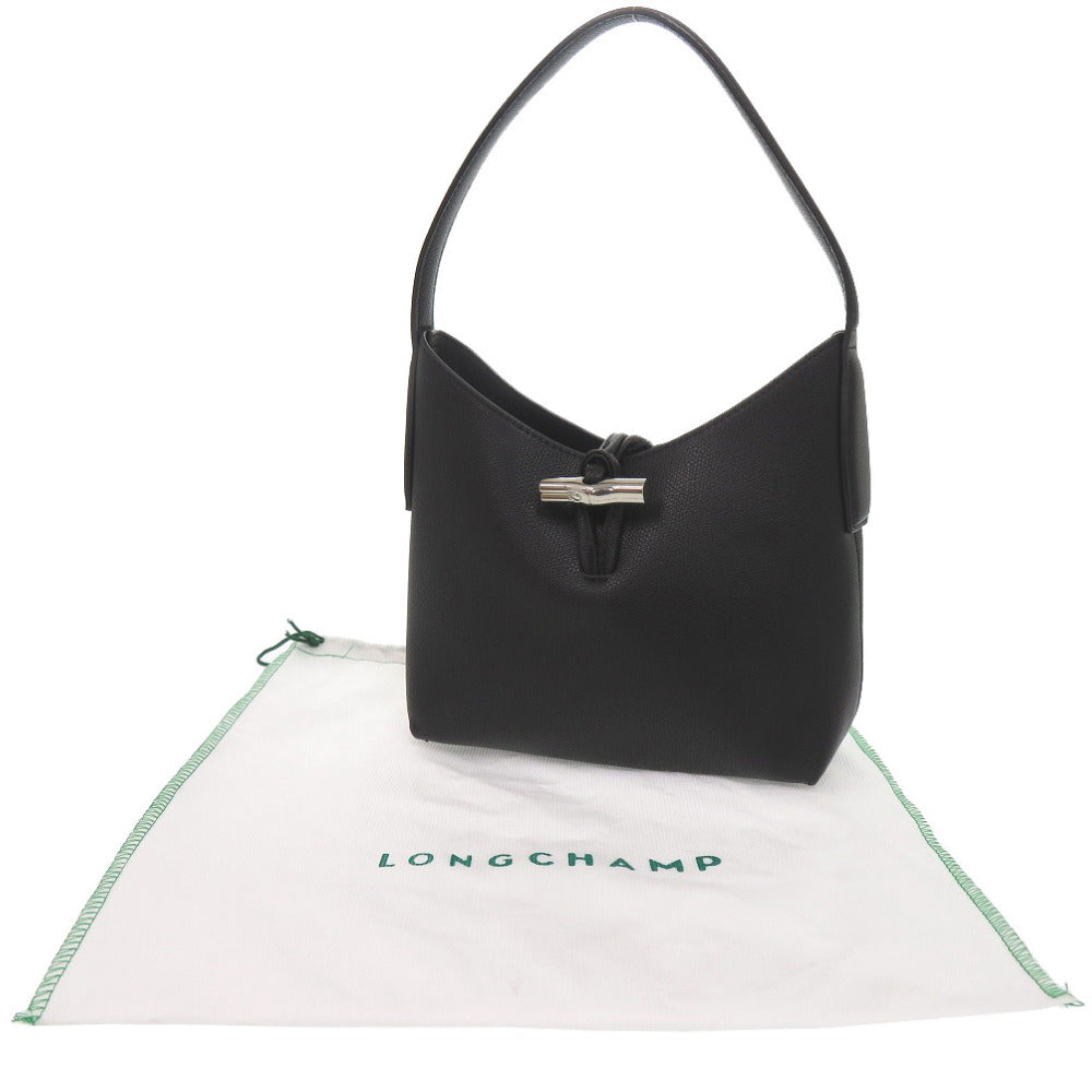 新品同様 ロンシャン ロゾ レザー ブラック ハンドバッグ 黒 1342【中古】Longchamp