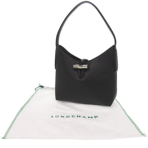 新品同様 ロンシャン ロゾ レザー ブラック ハンドバッグ 黒 1342【中古】Longchamp