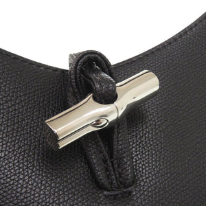 新品同様 ロンシャン ロゾ レザー ブラック ハンドバッグ 黒 1342【中古】Longchamp